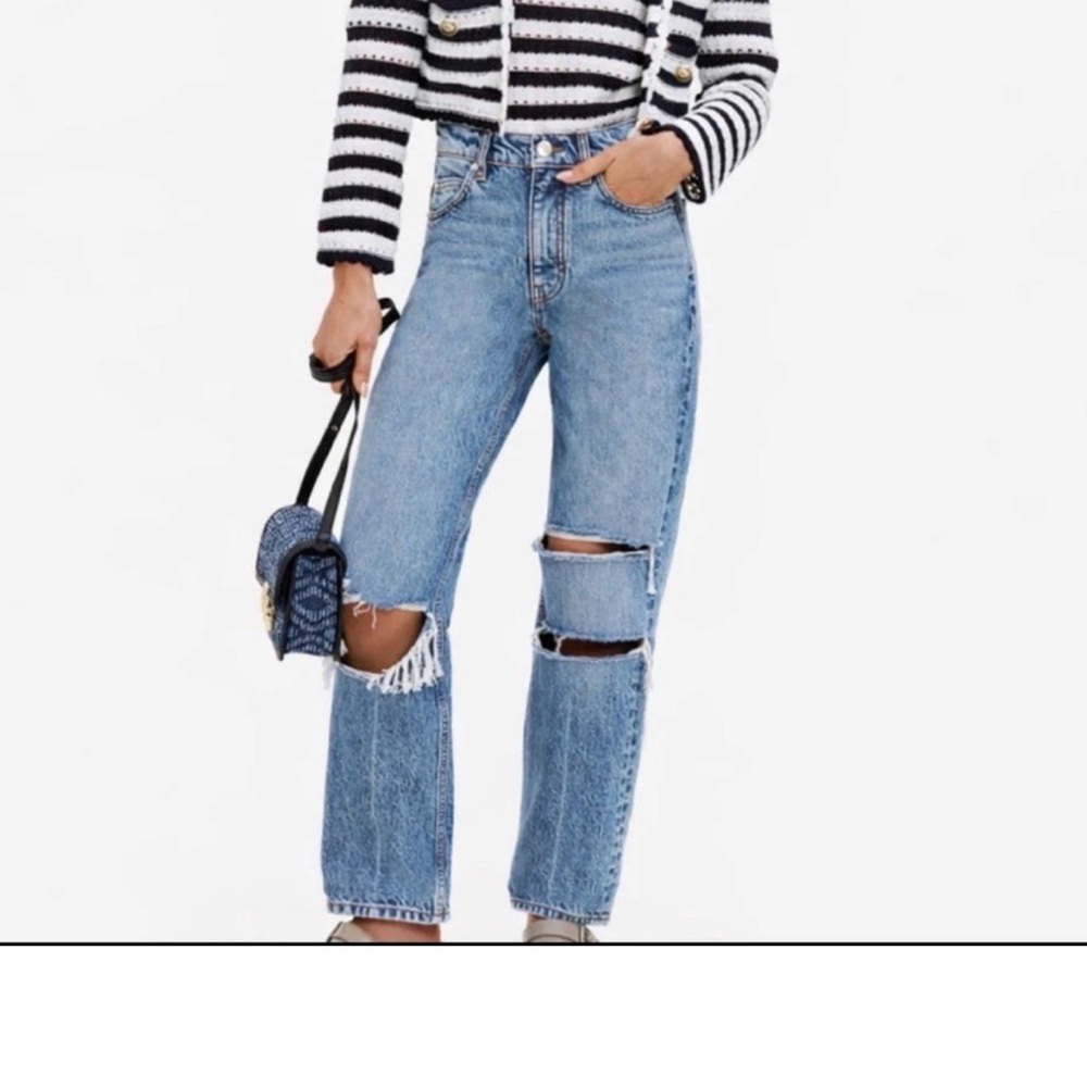 Maje Distressed Light Blue Boyfriend Jeans